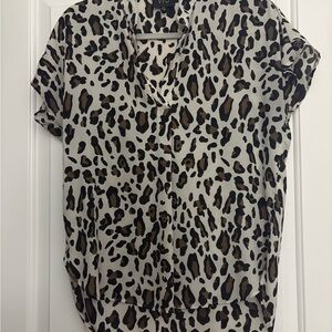 W5 Brown and Cream Animal Print Blouse
